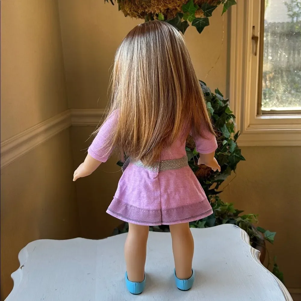American Girl Doll Truly Me In Original Dress and Shoes. Excellent Condition